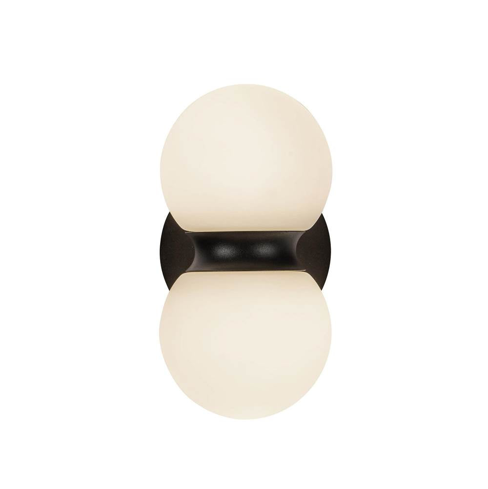Kuzco EW77209-BK/OP Black,Opal Glass Peri 9-in Black/opal Glass Led Exterior Wall Image 5