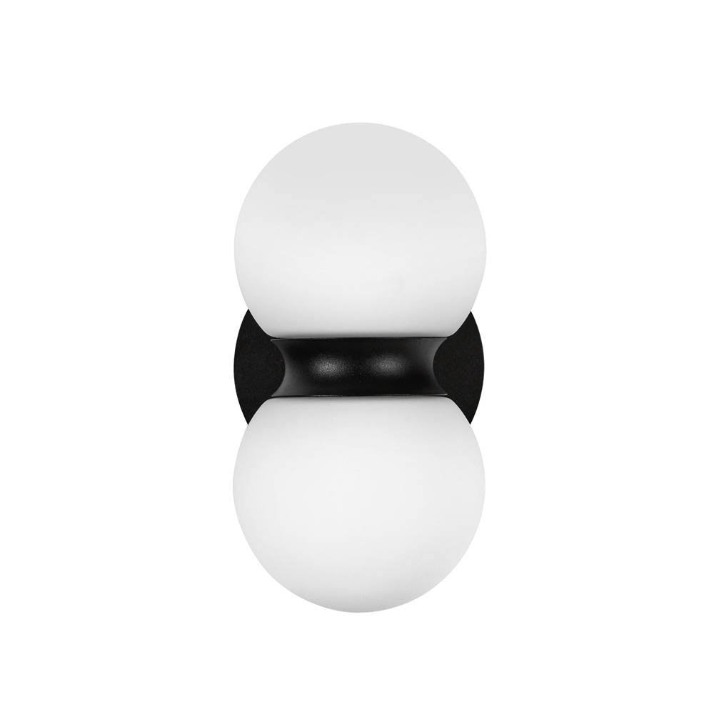 Kuzco EW77209-BK/OP Black,Opal Glass Peri 9-in Black/opal Glass Led Exterior Wall Image 4