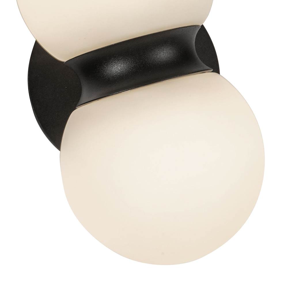 Kuzco EW77209-BK/OP Black,Opal Glass Peri 9-in Black/opal Glass Led Exterior Wall Image 3