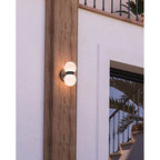 Kuzco EW77209-BK/OP Black,Opal Glass Peri 9-in Black/opal Glass Led Exterior Wall Image 2