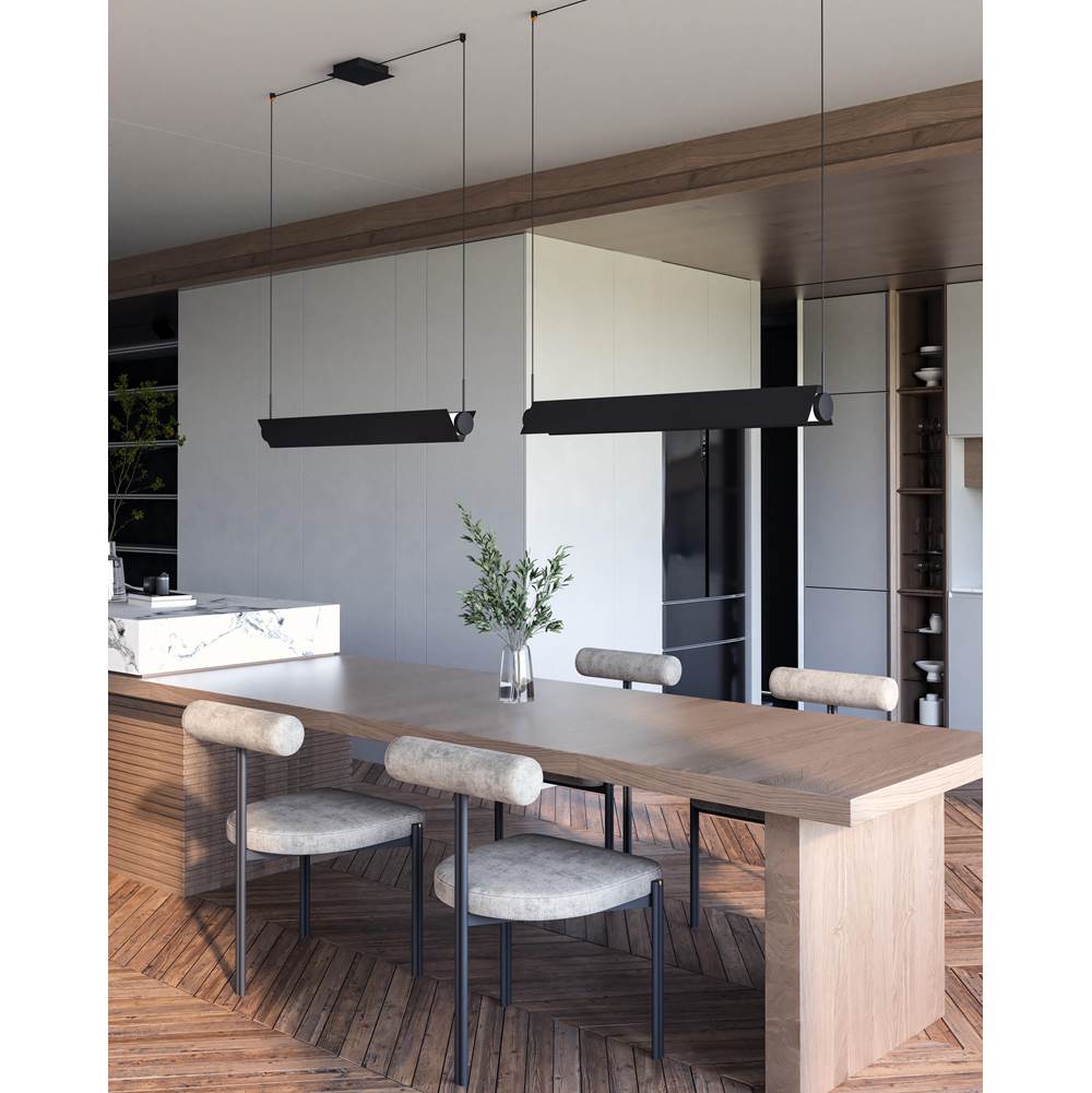 Kuzco Phoenix 36-in Black/white Led Linear Pendant
