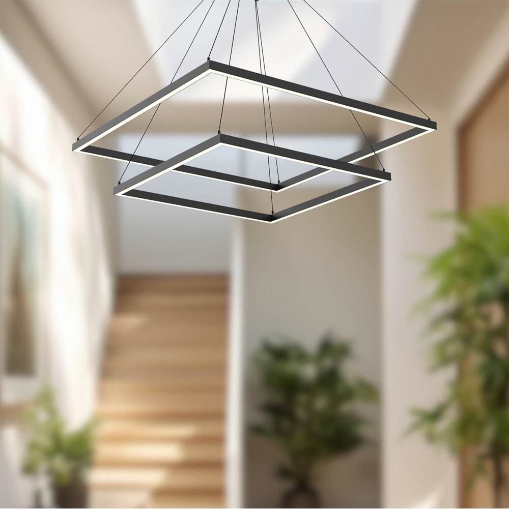 Kuzco Piazza 32-in Black Led Chandeliers