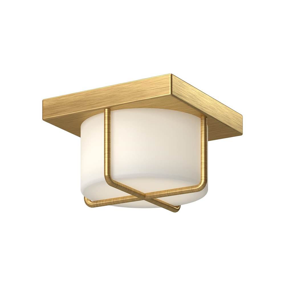 Kuzco Regalo 7-in Brushed Gold/opal Glass Led Flush Mount
