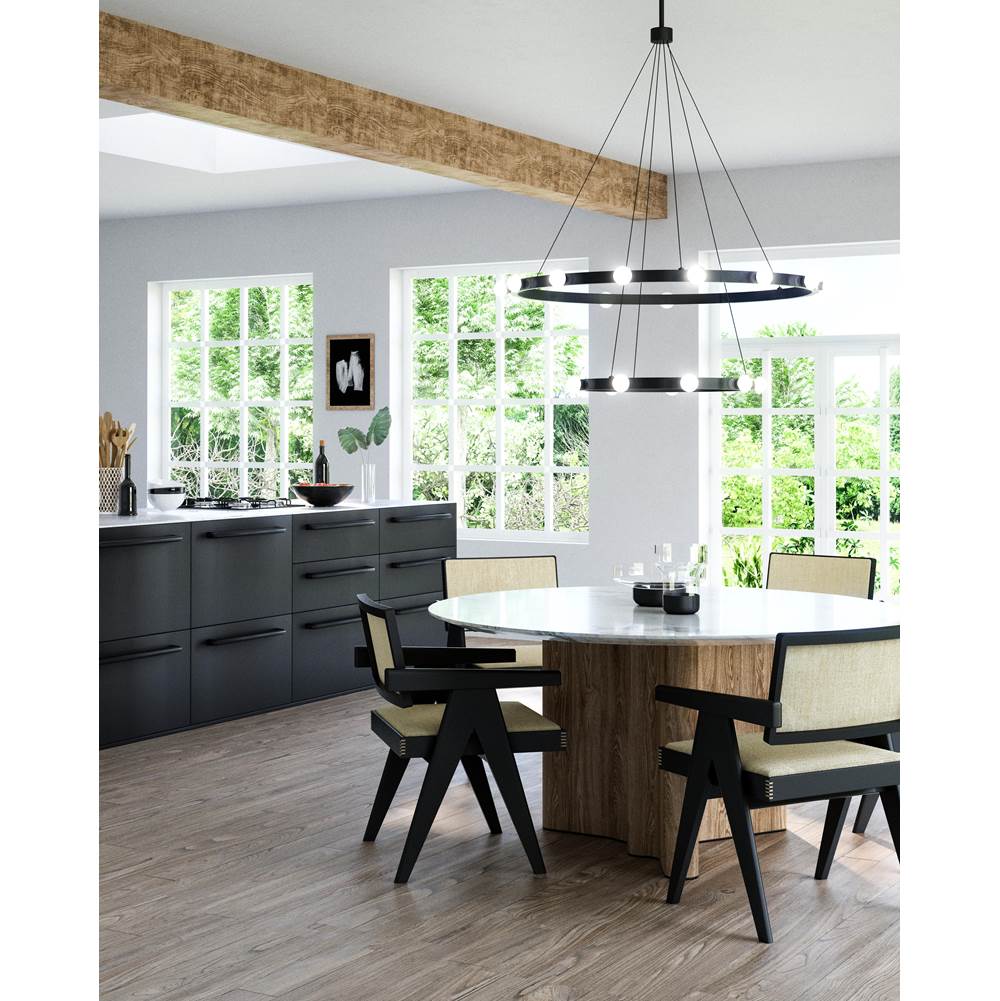 Kuzco CH63436-BK Black Rezz 36-in Black Led Chandeliers Image 2