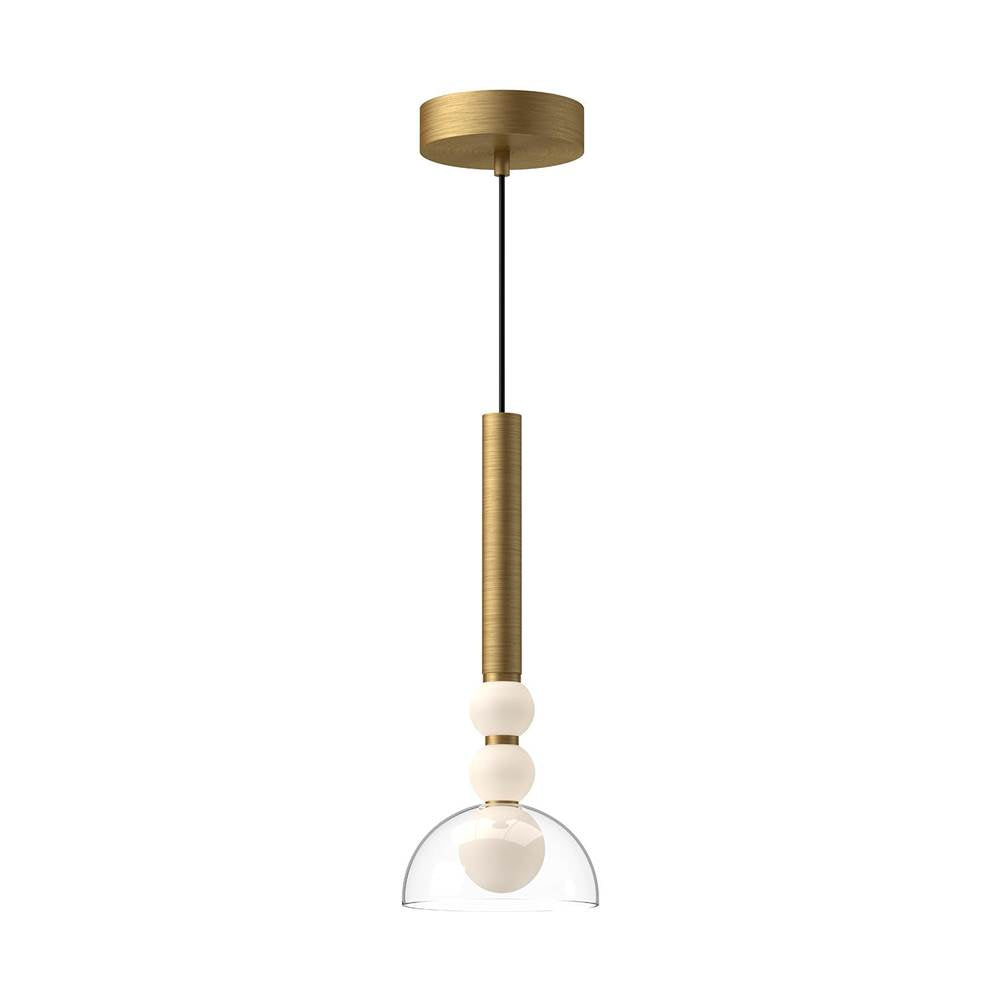 Kuzco Rise 6-in Brushed Gold/clear Led Pendant