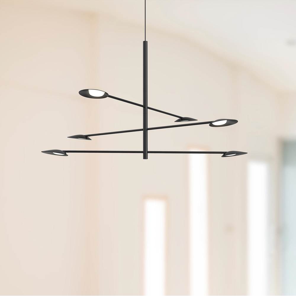 Kuzco CH90136-BK-UNV Black Rotaire 36-in Black Led Chandeliers Image 2