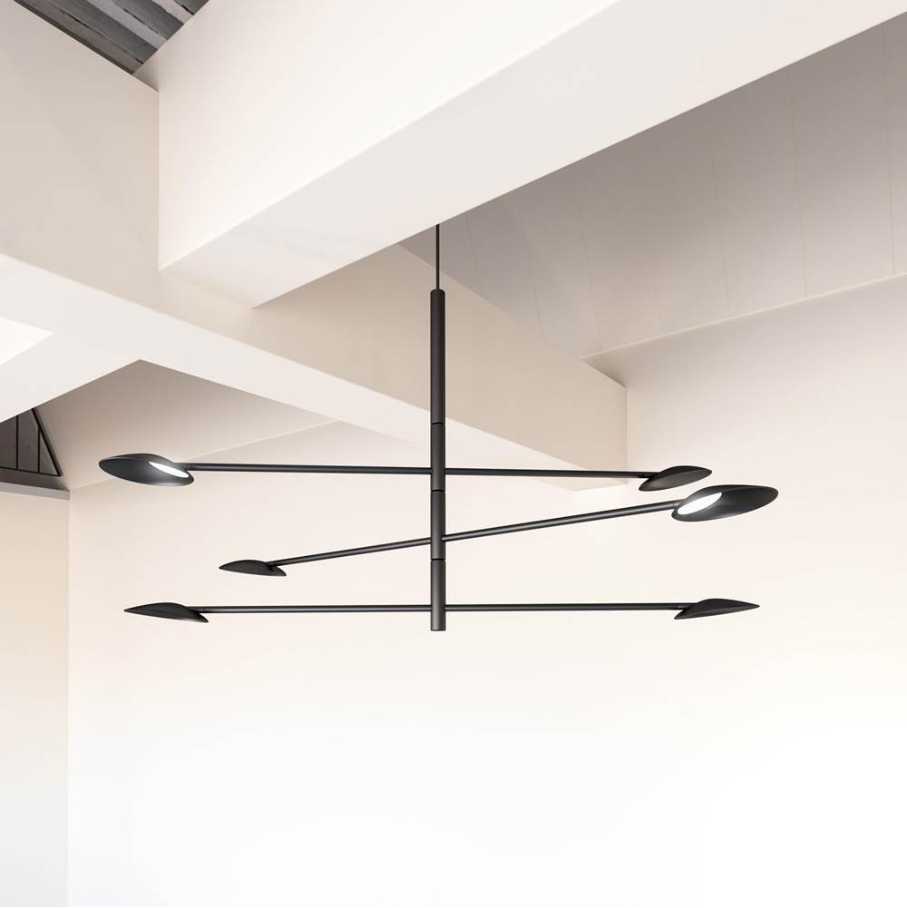 Kuzco Rotaire 36-in Black Led Chandeliers