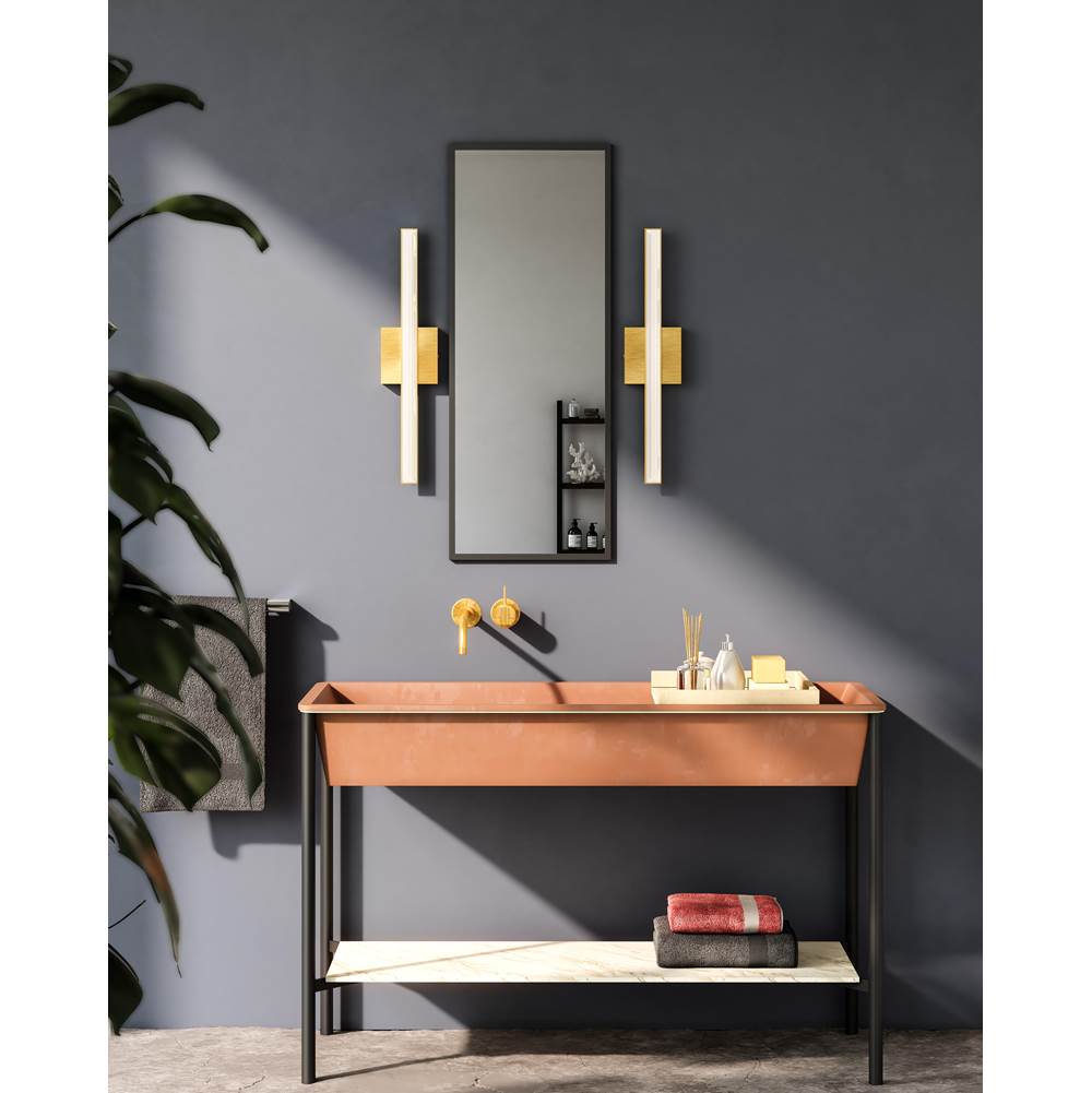 Kuzco Saphir 34-in Brushed Gold Led Vanity
