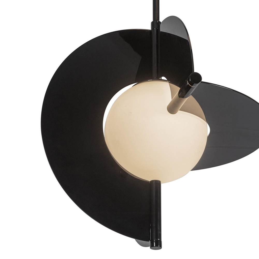 Kuzco CH65127-GBK/OP-UNV Glossy Black,Opal Glass Scorpio 27-in Glossy Black/opal Glass Led Chandelier Image 3