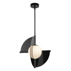 Kuzco PD65116-GBK/OP-UNV Glossy Black,Opal Glass Scorpio 16-in Glossy Black/opal Glass Led Pendant Image 1