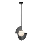 Kuzco Scorpio 16-in Glossy Black/opal Glass Led Pendant