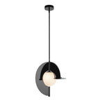 Kuzco PD65116-GBK/OP-UNV Glossy Black,Opal Glass Scorpio 16-in Glossy Black/opal Glass Led Pendant Image 3