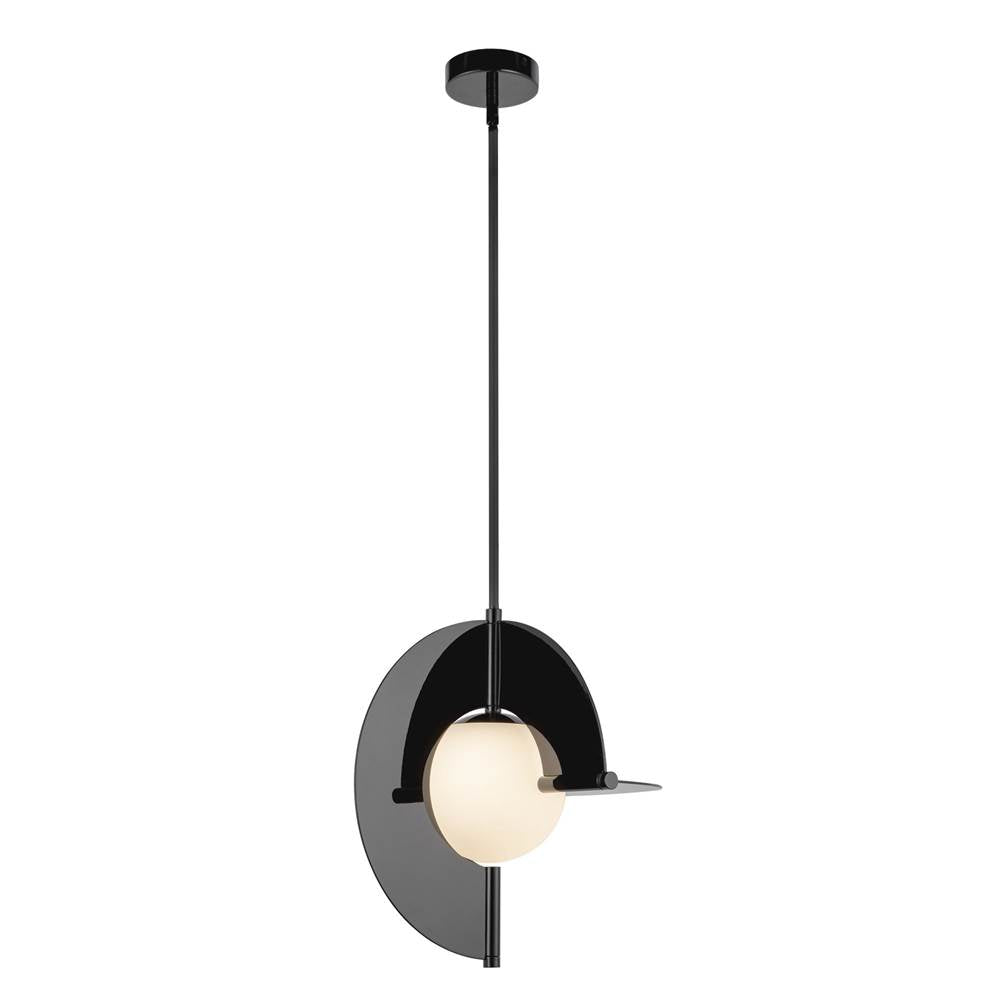 Kuzco PD65116-GBK/OP-UNV Glossy Black,Opal Glass Scorpio 16-in Glossy Black/opal Glass Led Pendant Image 3
