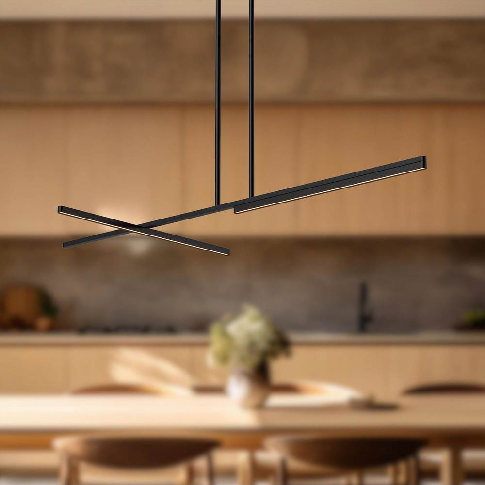 Kuzco Shift 48-in Brushed Gold Led Linear Pendant