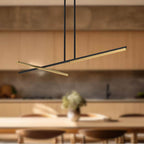 Kuzco Shift 48-in Brushed Gold Led Linear Pendant