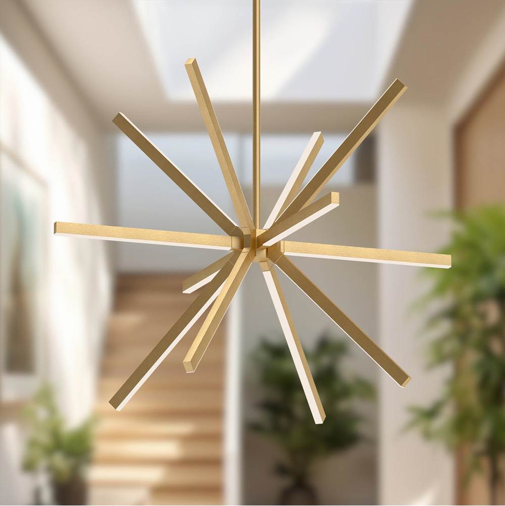Kuzco Sirius 48-in Brushed Gold Led Chandeliers