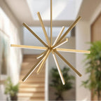Kuzco Sirius 48-in Brushed Gold Led Chandeliers