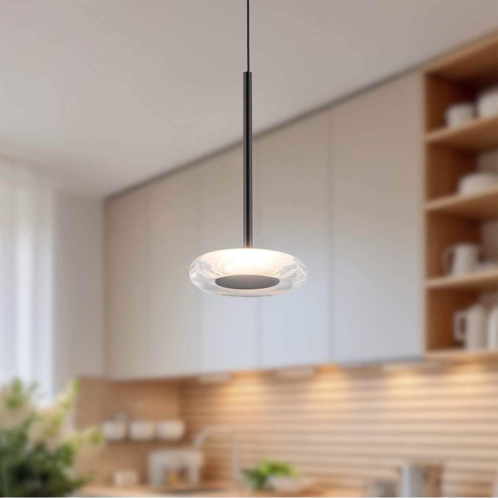 Kuzco PD97204-BK/CL Black,Clear Glass Stephord 4-in Black/clear Glass Led Pendant Image 2