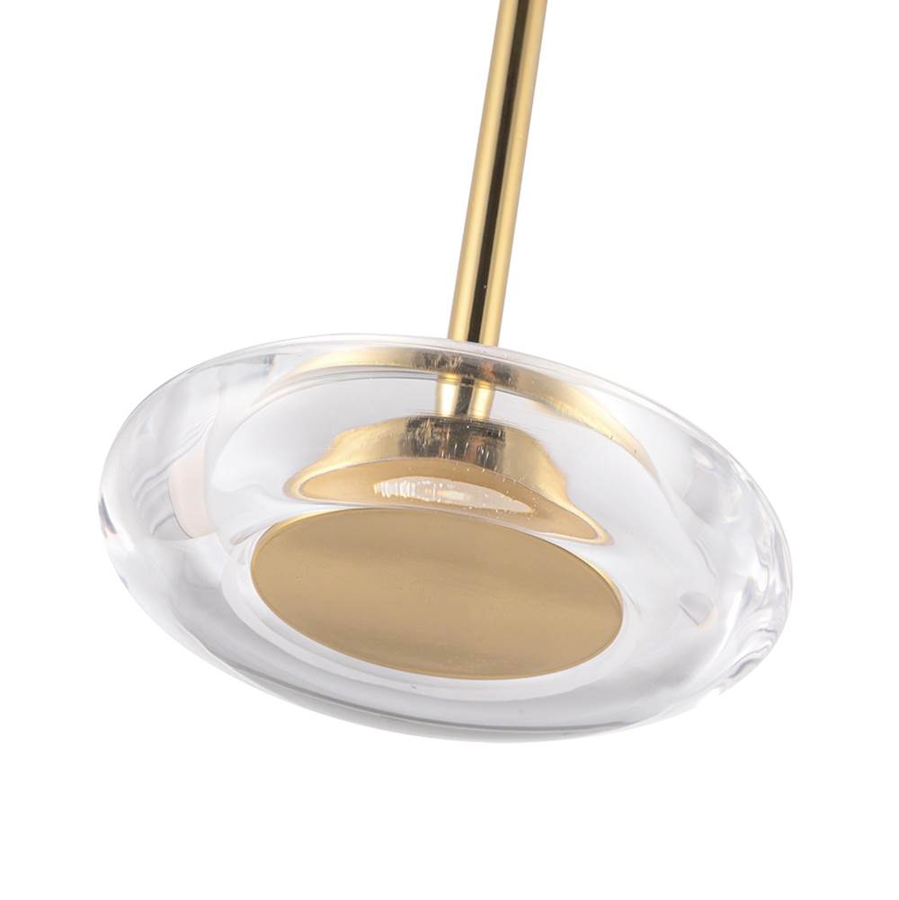 Kuzco PD97204-MRB/CL Metallic Brass,Clear Glass Stephord 4-in Metallic Brass/clear Glass Led Pendant Image 3
