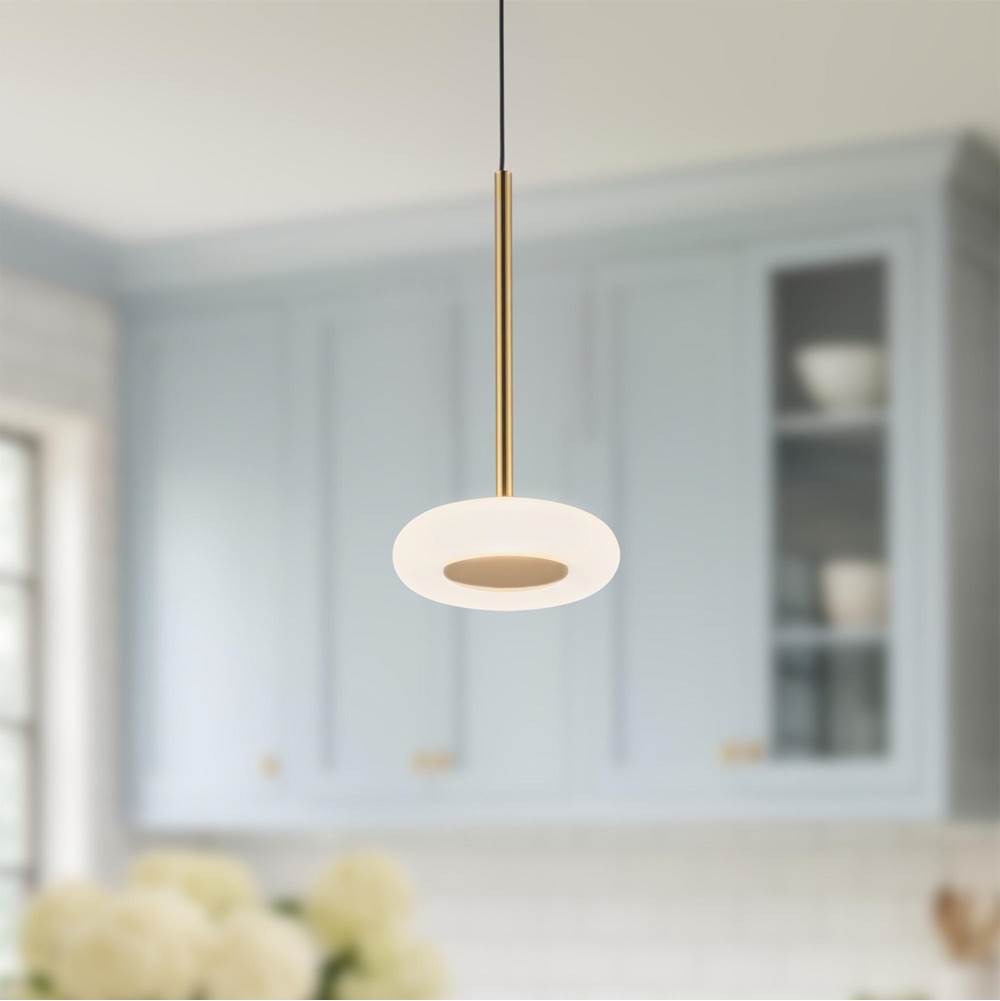 Kuzco PD97204-MRB/FR Metallic Brass,Frosted Glass Stephord 4-in Metallic Brass/frosted Glass Led Pendant Image 2