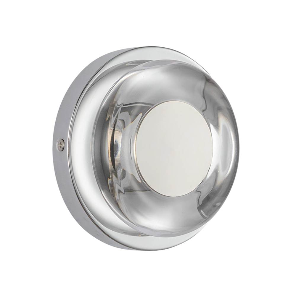 Kuzco WS97204-CH/CL Chrome,Clear Glass Stephord 4-in Chrome/clear Glass Led Wall Sconce Image 3