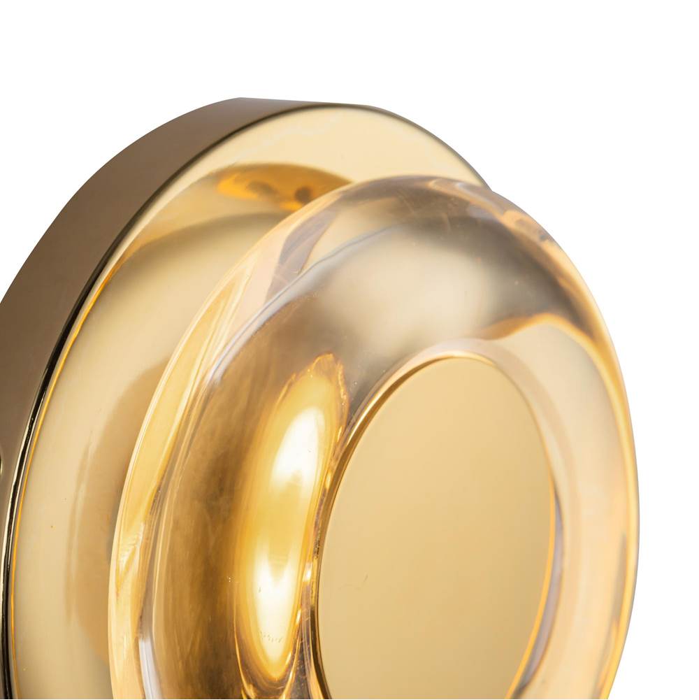 Kuzco WS97204-MRB/CL Metallic Brass,Clear Glass Stephord 4-in Metallic Brass/clear Glass Led Wall Sconce Image 3