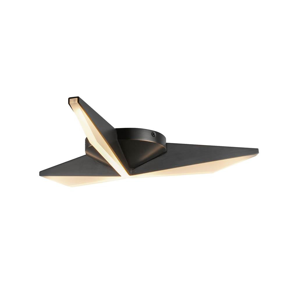 Kuzco Tachi 18-in Urban Bronze Led Flush Mount
