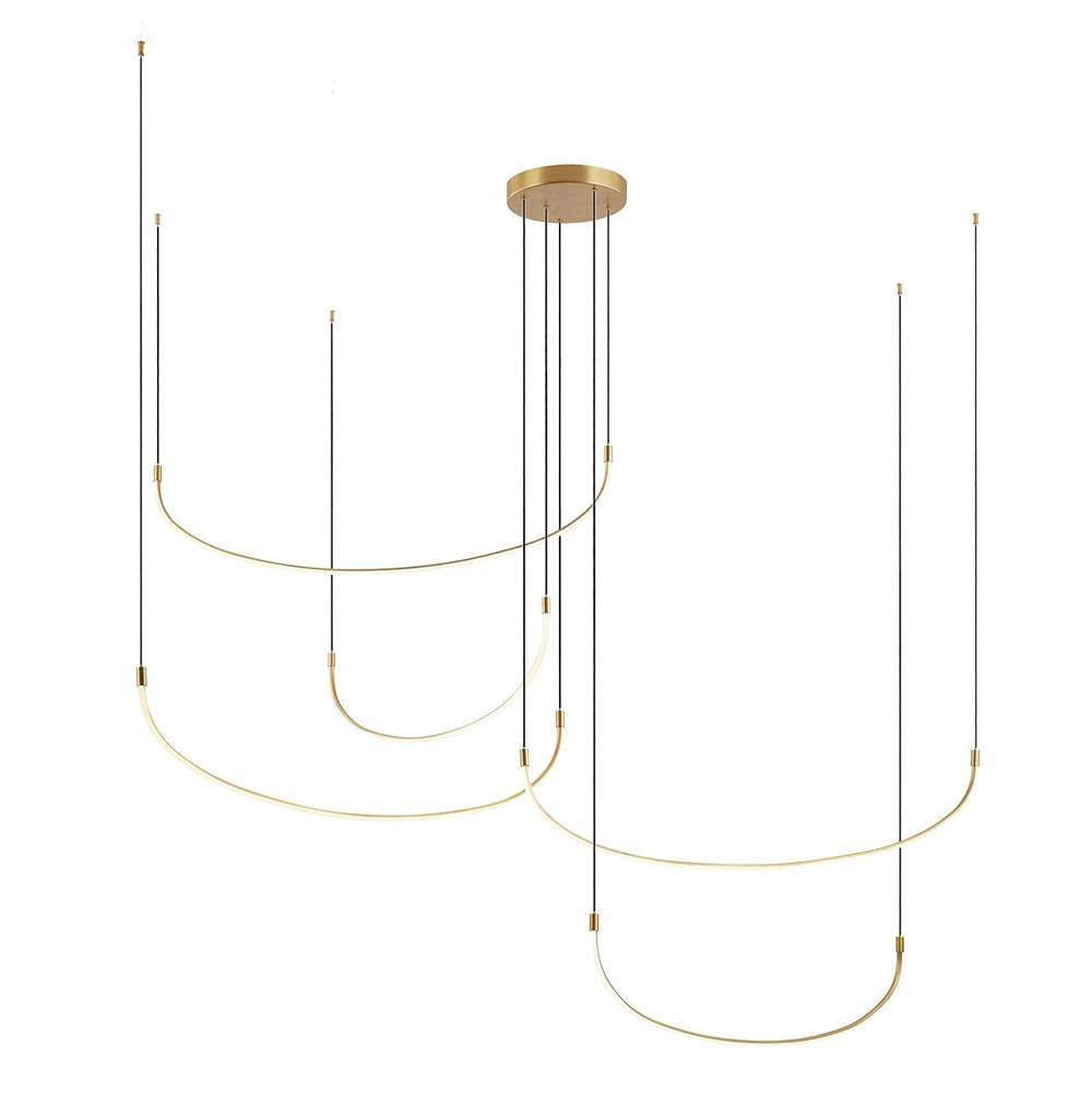 Kuzco Talis 90-in Brushed Gold Led Multi Pendant