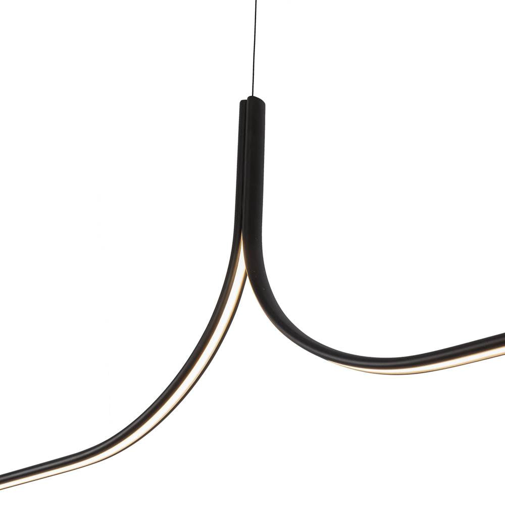 Kuzco Thread 15-ft Black Led Linear Pendant