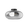 Kuzco Trinity 14-in Black/chrome Led Semi Flush Mount