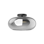 Kuzco Trinity 14-in Black/chrome Led Semi Flush Mount