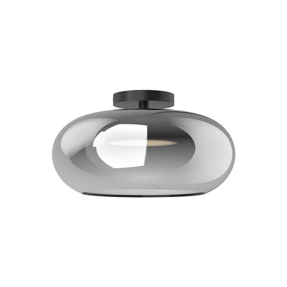 Kuzco Trinity 14-in Black/chrome Led Semi Flush Mount