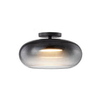 Kuzco Trinity 14-in Black/chrome Led Semi Flush Mount