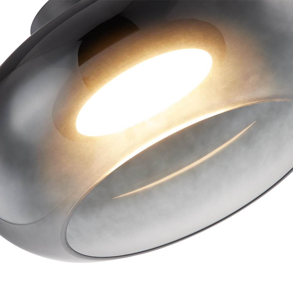 Kuzco SF62014-BK/SM Black,Smoked Trinity 14-in Black/smoked Led Semi Flush Mount Image 2