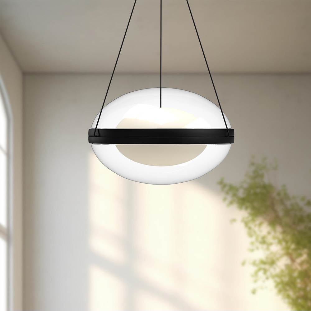 Kuzco Virgo 12-in Brushed Gold/opal Glass Led Pendant