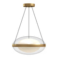 Kuzco Virgo 16-in Brushed Gold/opal Glass Led Pendant