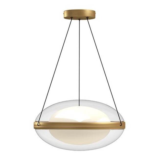Kuzco Virgo 16-in Brushed Gold/opal Glass Led Pendant