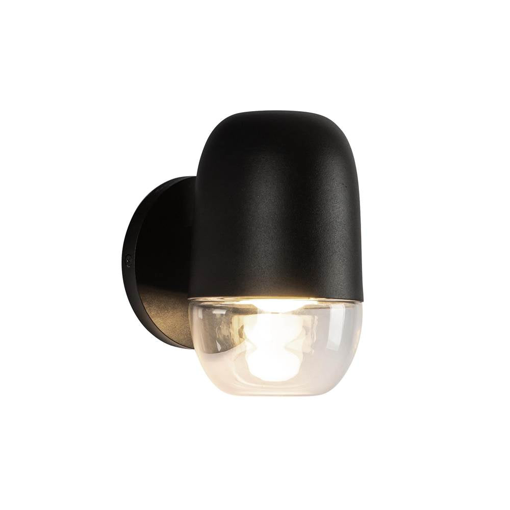 Kuzco EW38504-BK/CL Black,Clear Glass Yara 4-in Black/clear Glass Led Exterior Wall Image 1