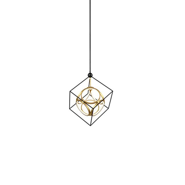 Kuzco Monza 20-in Black/antique Brass Led Chandeliers