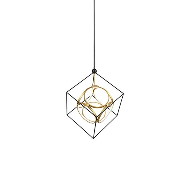 Kuzco Monza 26-in Black/antique Brass Led Chandeliers