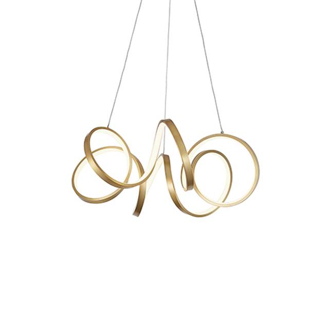 Kuzco Synergy 24-in Antique Brass Led Chandeliers