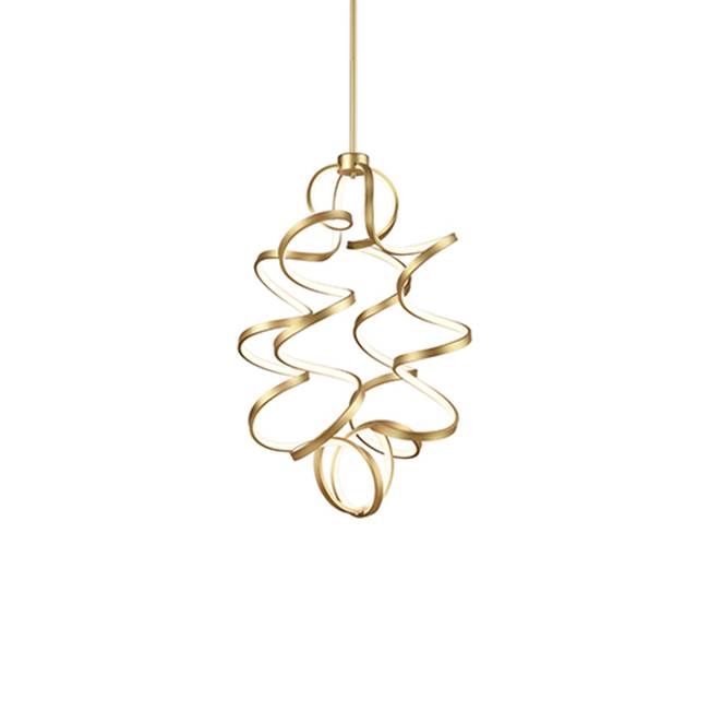 Kuzco Synergy 34-in Antique Brass Led Chandeliers