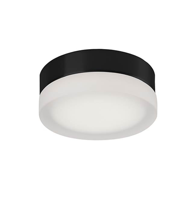 Kuzco Bedford 6-in Black/frosted Led Flush Mount