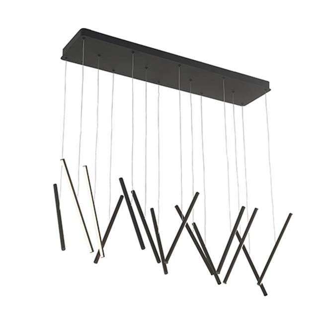 Kuzco Chute 40-in Black Led Linear Pendant