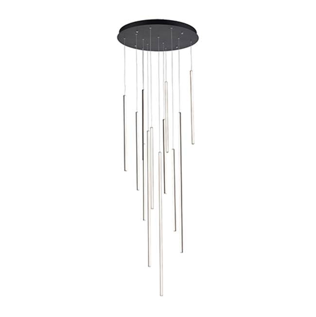 Kuzco Chute 12 Head Black Led Multi Pendant