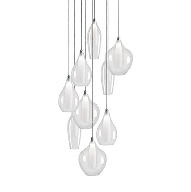 Kuzco Victoria 9 Head Chrome Led Multi Pendant