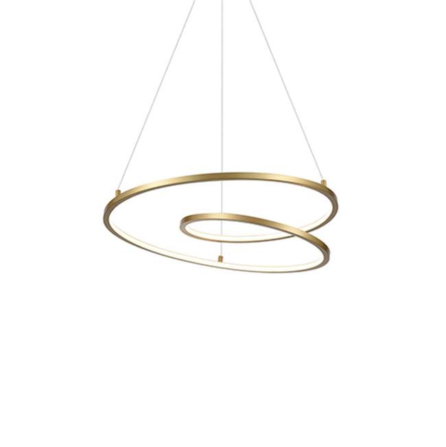 Kuzco Twist 19-in Antique Brass Led Pendant