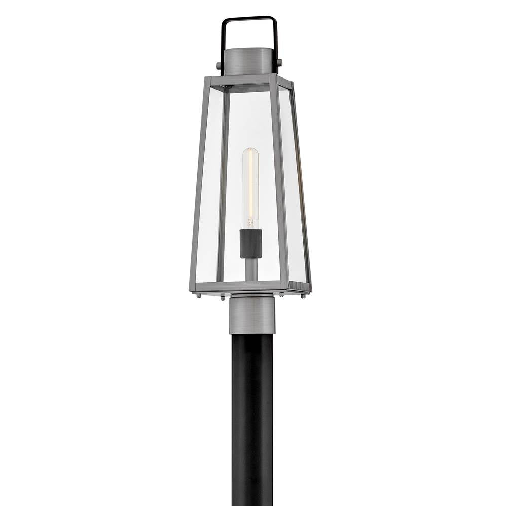Lark 82001AL Antique Brushed Aluminum Large Post Mount Lantern Image 6