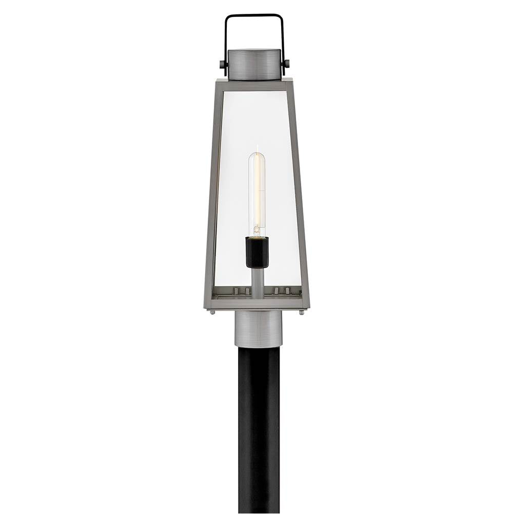 Lark 82001AL Antique Brushed Aluminum Large Post Mount Lantern Image 5