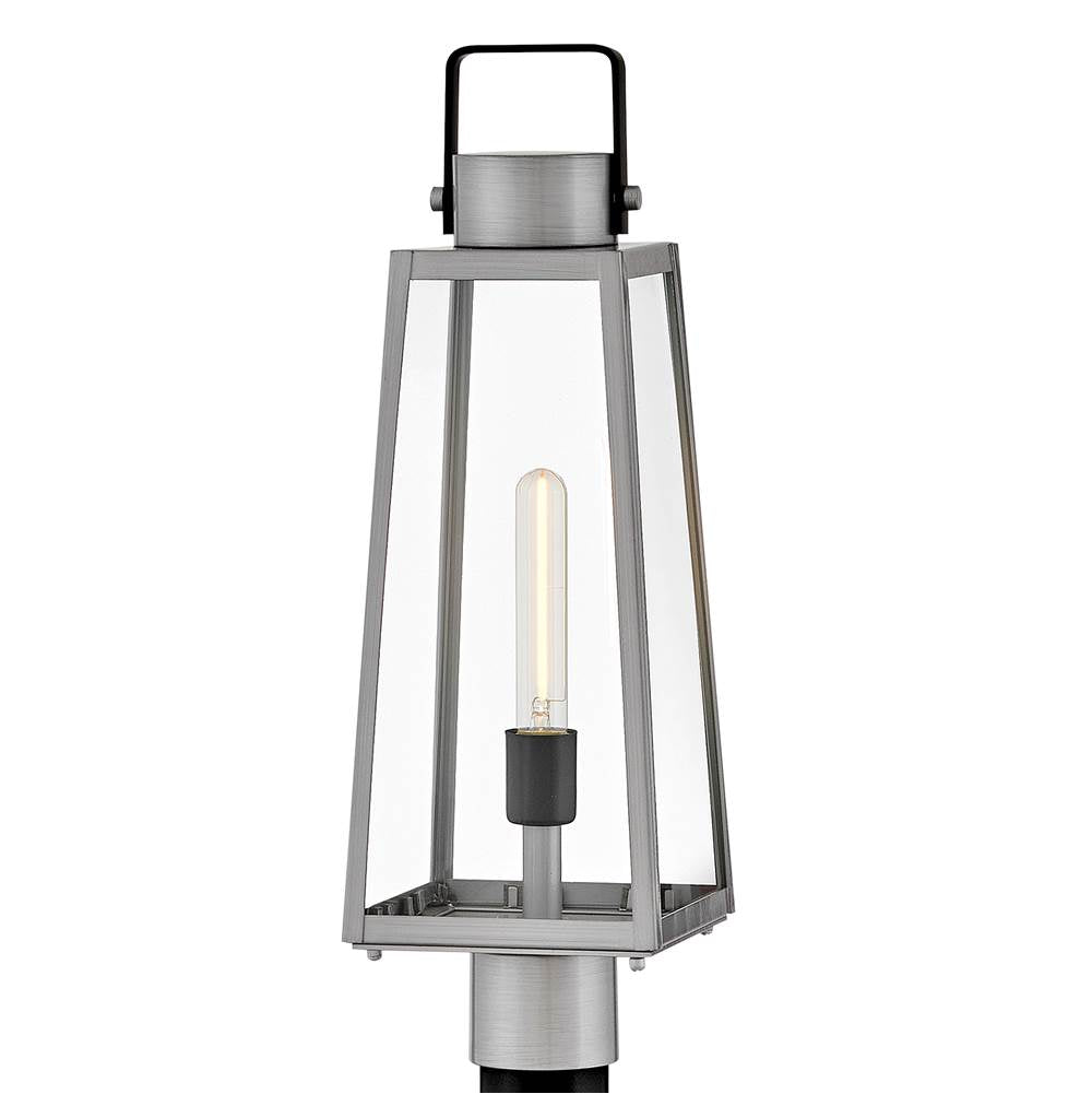 Lark 82001AL Antique Brushed Aluminum Large Post Mount Lantern Image 3